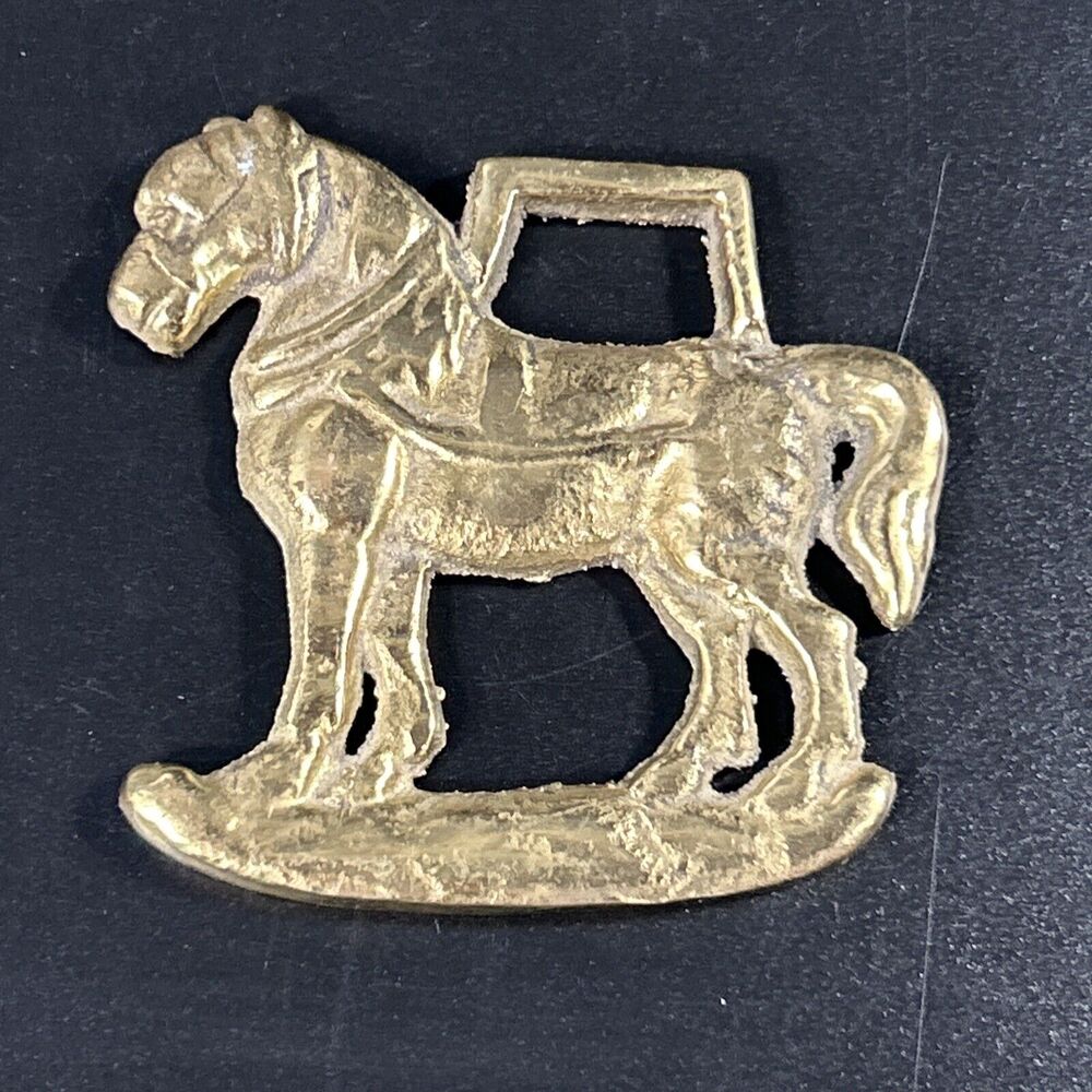 Vintage Horse Brass Bridle Medallion Standing Horse Made In Japan